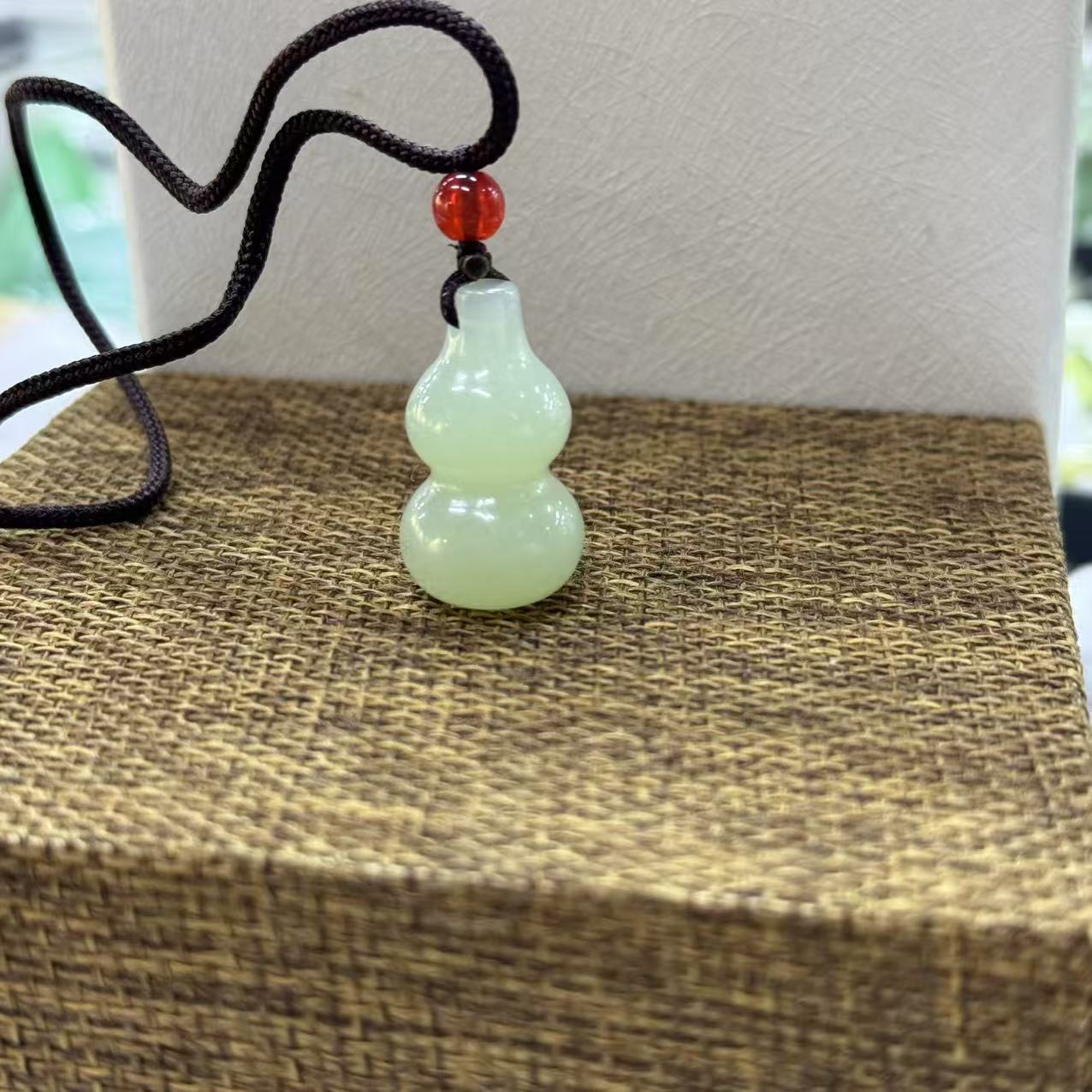 保真岫玉葫芦吊坠项链情侣款