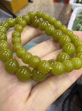 天然岫玉牛油果绿手串