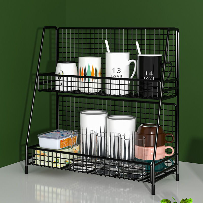 水杯架子双层置物架桌面放咖啡玻璃马克茶杯晾杯沥水架家用收纳柜