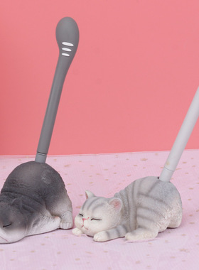 学生送礼猫咪装饰摆件文具可爱懒趣喵笔插笔筒办公桌面生日礼物