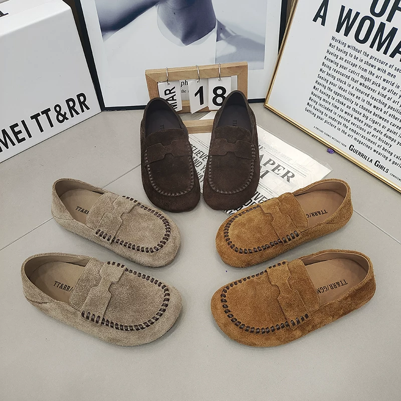 Настоящие меховые босоножки Birkenstock с закрытым носком круглой формы обувь для мамы, стиль ретро, повседневная женская обувь 2025 лета и осени, универсальная трендовая обувь