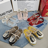 2026春女鞋 TTRR正品 低帮绑带韩版 休闲鞋 擦色做旧磨砂皮德训鞋 净版