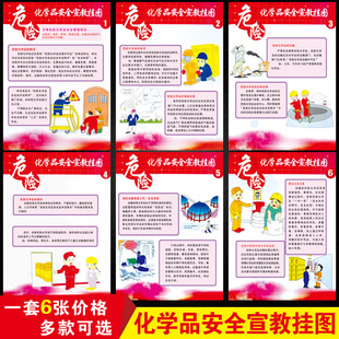 全国安全生产月壁报海报挂图危险化学品教育知识宣传画安全月挂画