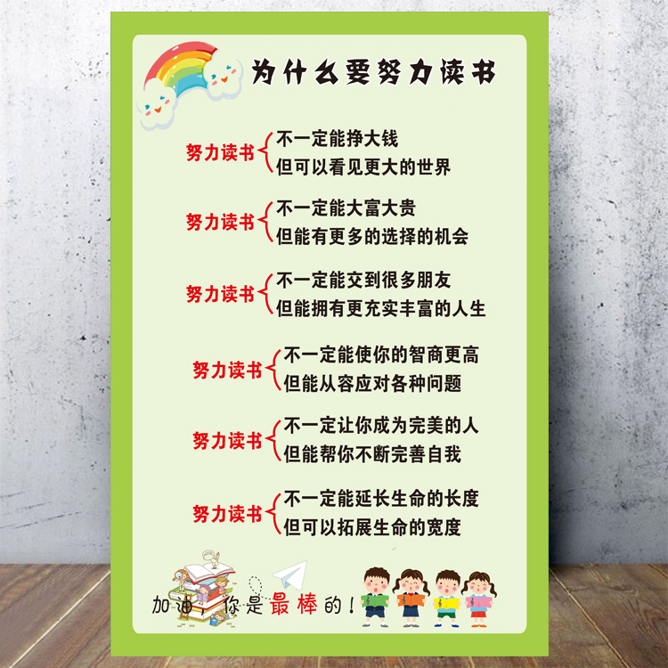 为什么要努力读书家训家规贴纸自粘学习墙贴励志标语挂牌语录全套