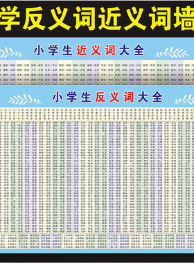 小学生反义词大全墙贴画