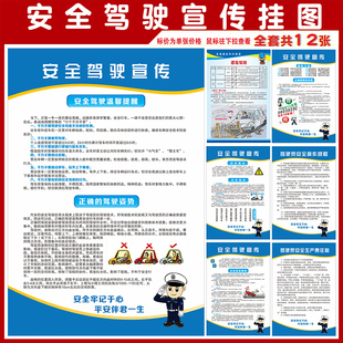 交通安全宣传海报挂图 安全驾驶标语 驾驶员安全行车须知宣传教育