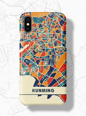 潮中国城市艺术云南昆明适用于iPhone11ProXsMax6SXR8Plus7手机壳