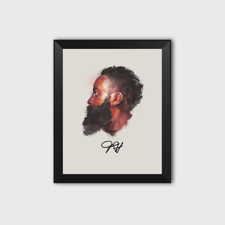 侃球体育NBA周边詹姆斯哈登艺术插画海报壁画相框照片墙桌摆台摆