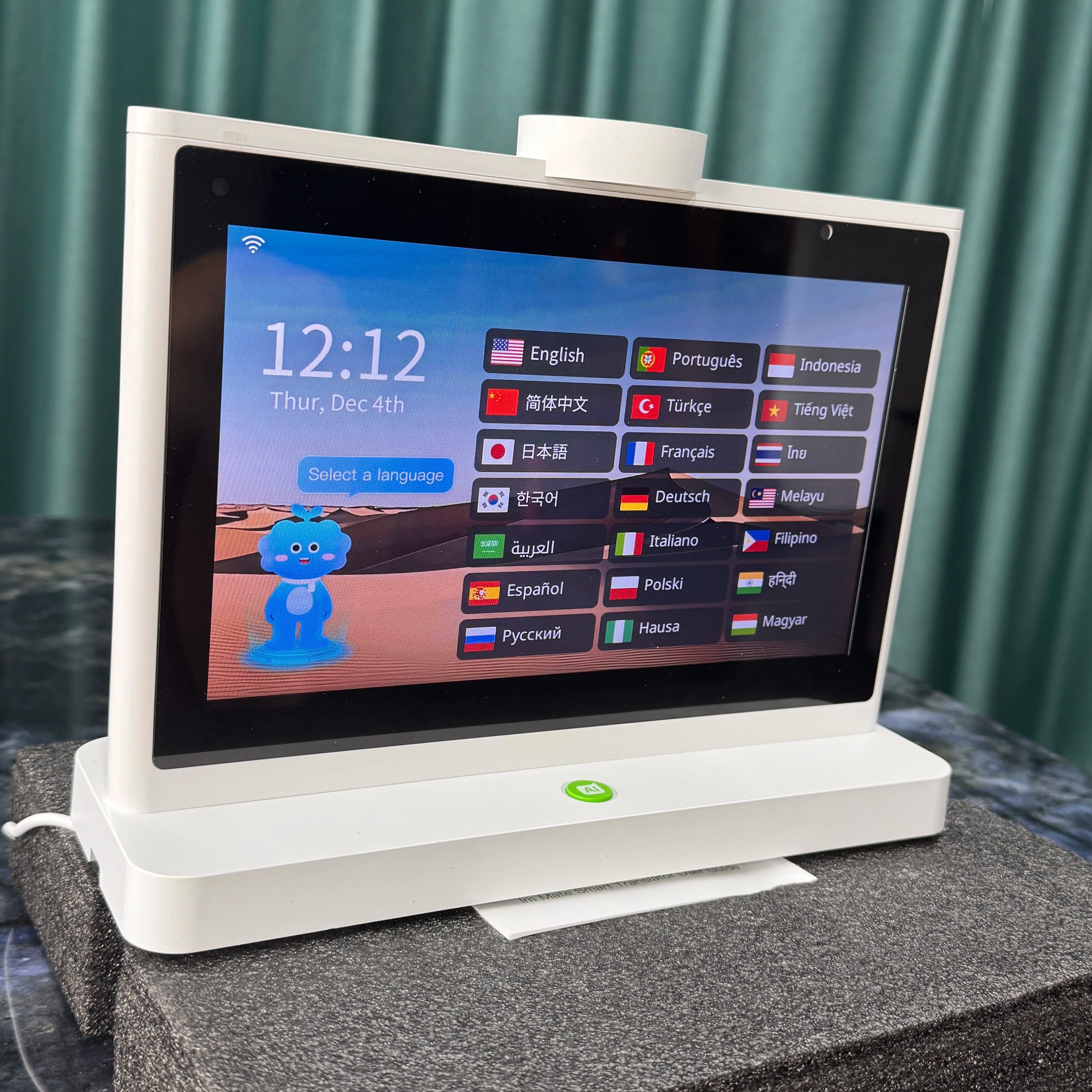 双屏AI智能翻译机酒店前台桌面双屏翻译机多国语言智能翻译机设备