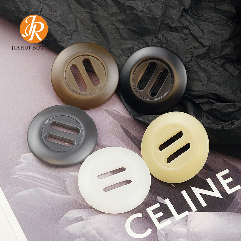 圆形百搭树脂纽扣长眼扣个性装饰扣子衣服外套风衣夹克毛呢大衣扣