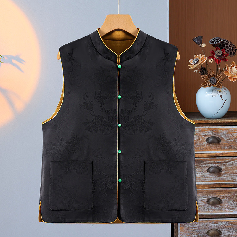 新中式双面穿提花马甲上衣女复古风立领单排扣外穿百搭马夹春秋新,女装/女士精品,大码内搭,淘宝优惠券,粉丝福利购,淘宝优惠卷