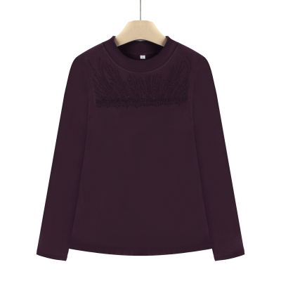 大码中老年妈妈洋气冬季长袖T恤