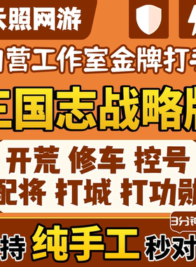 三国志战略版开荒代练代肝配将打势力值练级打城控号夜控s1s2s3pk
