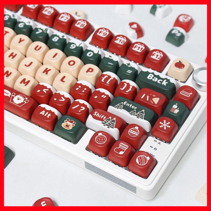 크리스마스 KEYCAPS 생강 설탕 MOA KEYCAPS 맞춤형 기계식 키보드 KEYCAP 키트 승화 크리스마스 KEYCAPS 귀여운