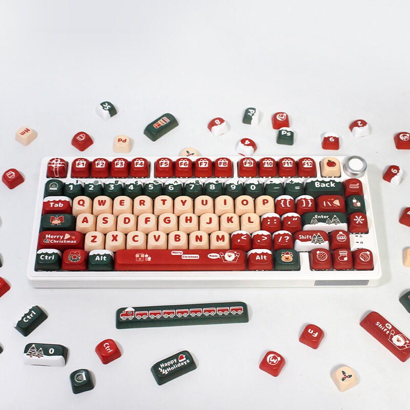 크리스마스 KEYCAPS 생강 설탕 MOA KEYCAPS 맞춤형 기계식 키보드 KEYCAP 키트 승화 크리스마스 KEYCAPS 귀여운