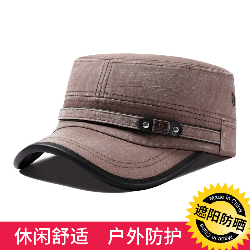 男士平顶帽牛仔棒球帽宽檐遮阳防晒简约百搭做旧户外钓鱼四季帽潮