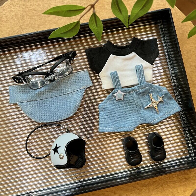 【仅娃衣】 一二代拉布布搪胶公仔Labubu衣服配饰拉布布牛仔娃衣图片