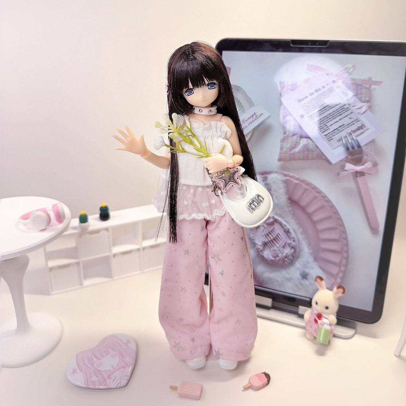 适用于特六bjd娃衣米甜电器街晚安大小姐甜美日常服【不含玩偶】