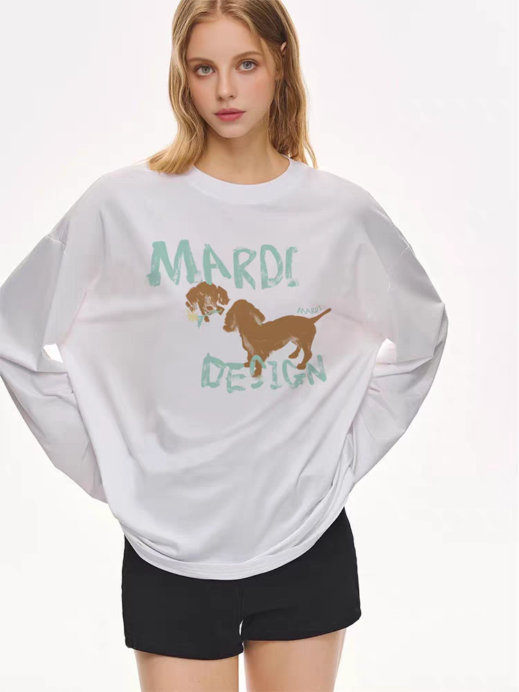 Mardi韩版时尚百搭轻奢休闲长袖T恤25春秋新款设计感宽松天丝上衣