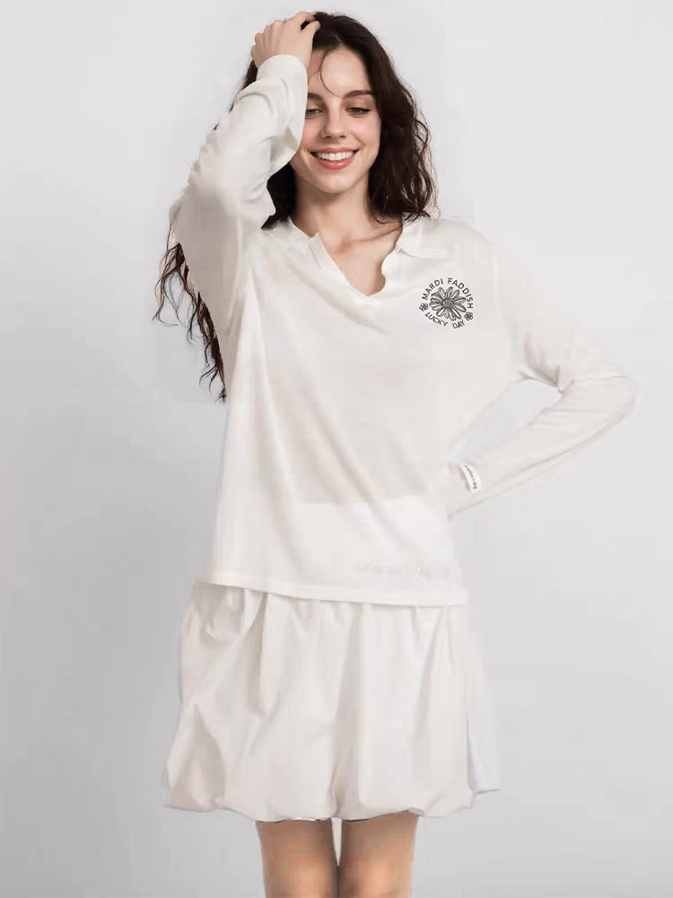 Mardi韩版女士时尚百搭休闲长袖T恤25春秋新款设计感针织刺绣上衣,女装/女士精品,POLO衫,淘宝优惠券,粉丝福利购,淘宝优惠卷