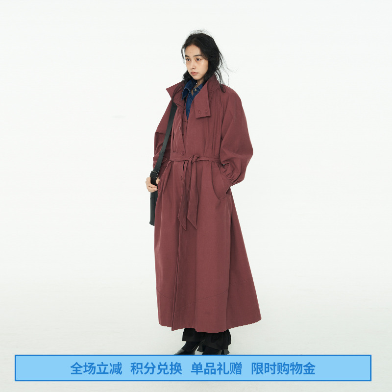 暗门襟褶皱风衣DOSORDONTS