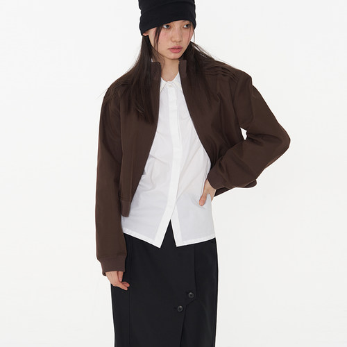 DOSORDONTS肩褶折边打枣机车夹克