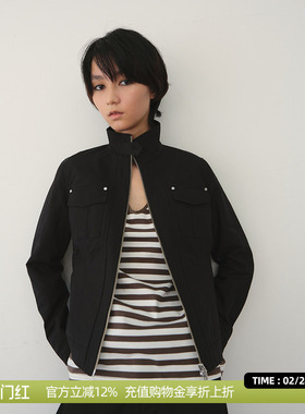 DOSORDONTS 2025秋季新款复古简约笔挺高密棉立领修身型短款外套