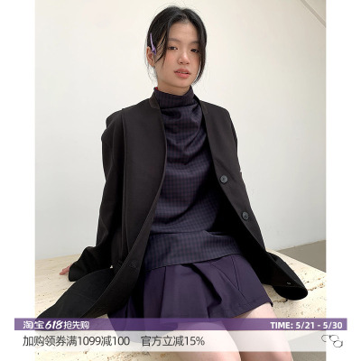DOSORDONTS黑色无领单排扣西服