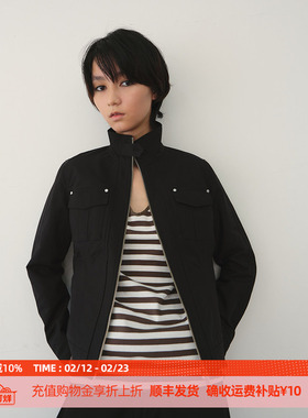 DOSORDONTS 2025秋季新款复古简约笔挺高密棉立领修身型短款外套