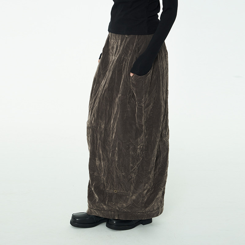 DOSORDONTS 灰棕色上下腰头侧口袋半裙百搭显瘦半身裙2025秋冬女,女装/女士精品,半身裙,淘宝优惠券,粉丝福利购,淘宝优惠卷