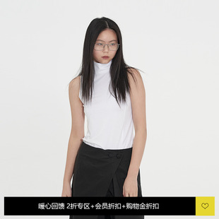 背心 感无袖 DOSORDONTS 重磅日系小众高级感黑白色bi入半高领时装