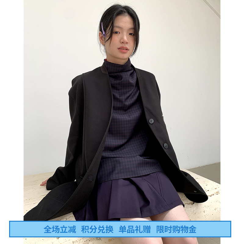 DOSORDONTS黑色无领单排扣西服