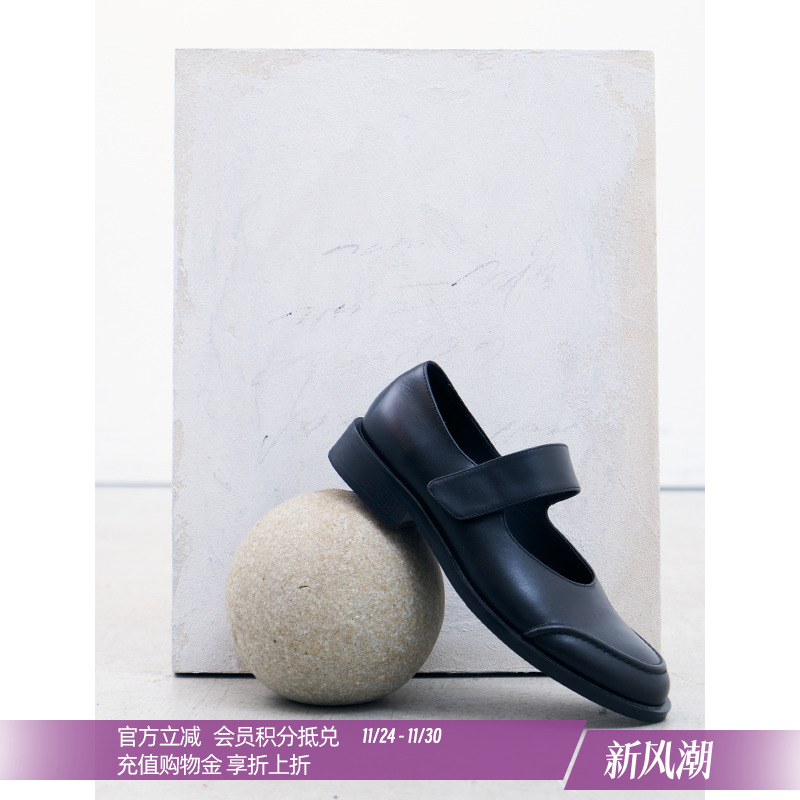 DOSORDONTS2025新款小众设计百搭月牙分割低跟玛丽珍鞋夏季小皮鞋