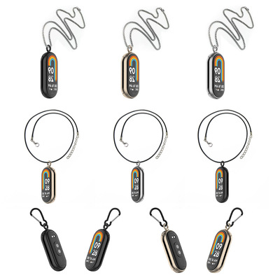 适用小米手环9 10金属头粒项链配件表带吊坠band8 NFC登山扣皮绳