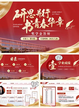 大学生评优评先｜三好学生评选｜国奖奖学金答辩PPT模板（包含5色