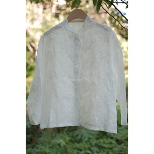 气温婉气质舒适 提花刺绣苎麻衬衫 质拙如心 2025春夏新品