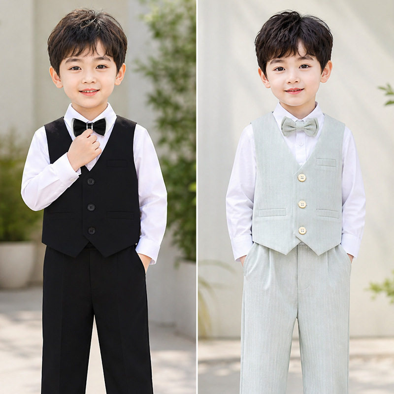 男童马甲套装秋季花童礼服演出服