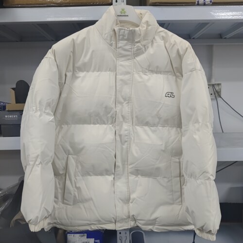 保暖收口袖白色短款潮流棉衣男士棉服立领长袖冬季-KS-F0001