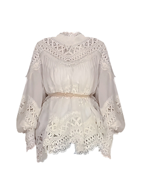 法式温柔风白色镂空蕾丝衬衫秋季新款高级感胖MM大码减龄绝美上衣