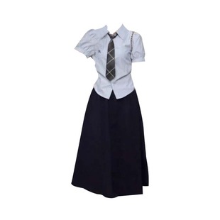 韩系学院风连衣裙女夏季 高级感长裙 2025新款 小个子穿搭配一整套装