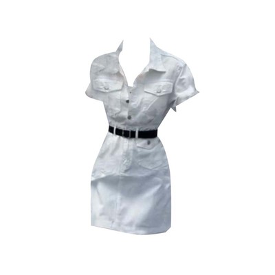 韩版显瘦多口袋工装牛仔连衣裙女