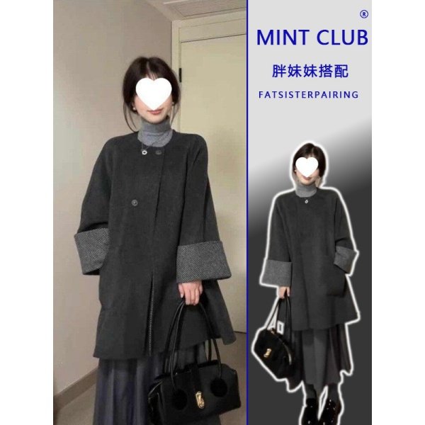 大码胖mm韩系小众复古毛呢外套打底衫女装春季高腰半身裙三件套装,女装/女士精品,时尚套装,淘宝优惠券,粉丝福利购,淘宝优惠卷