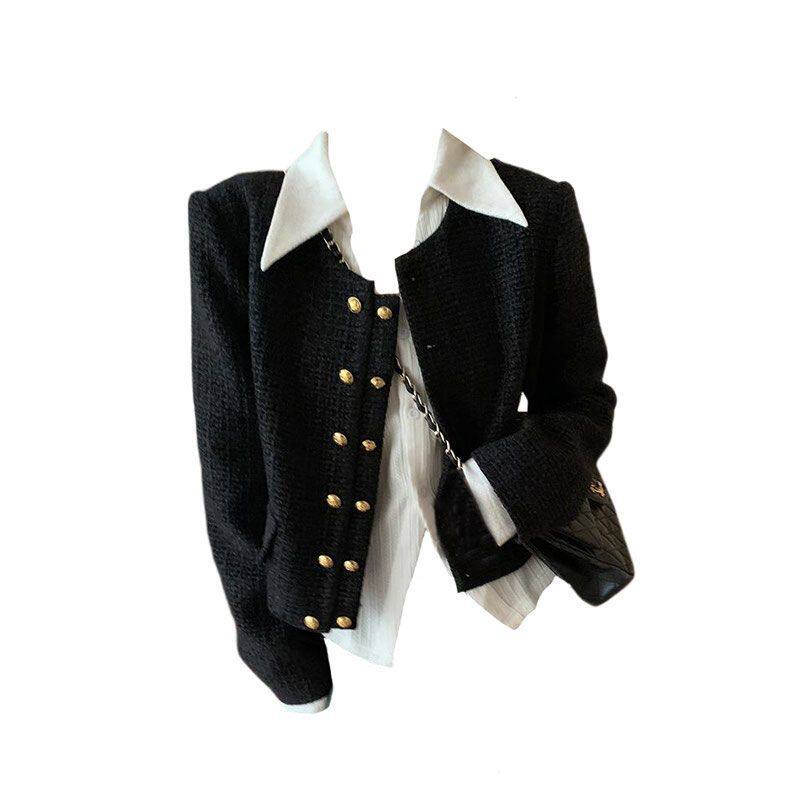 高级感衬衫洋气小香风外套两件套