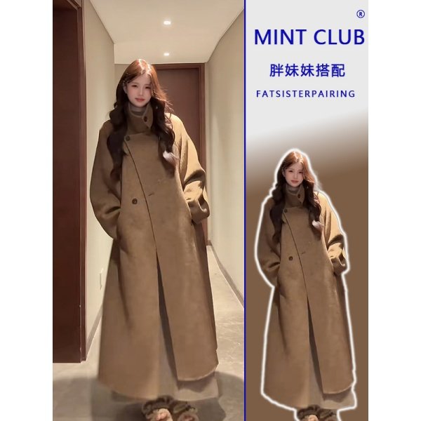 大码胖mm立领保暖毛呢大衣女装秋冬新款复古时尚百搭长款呢子外套,女装/女士精品,毛呢外套,淘宝优惠券,粉丝福利购,淘宝优惠卷