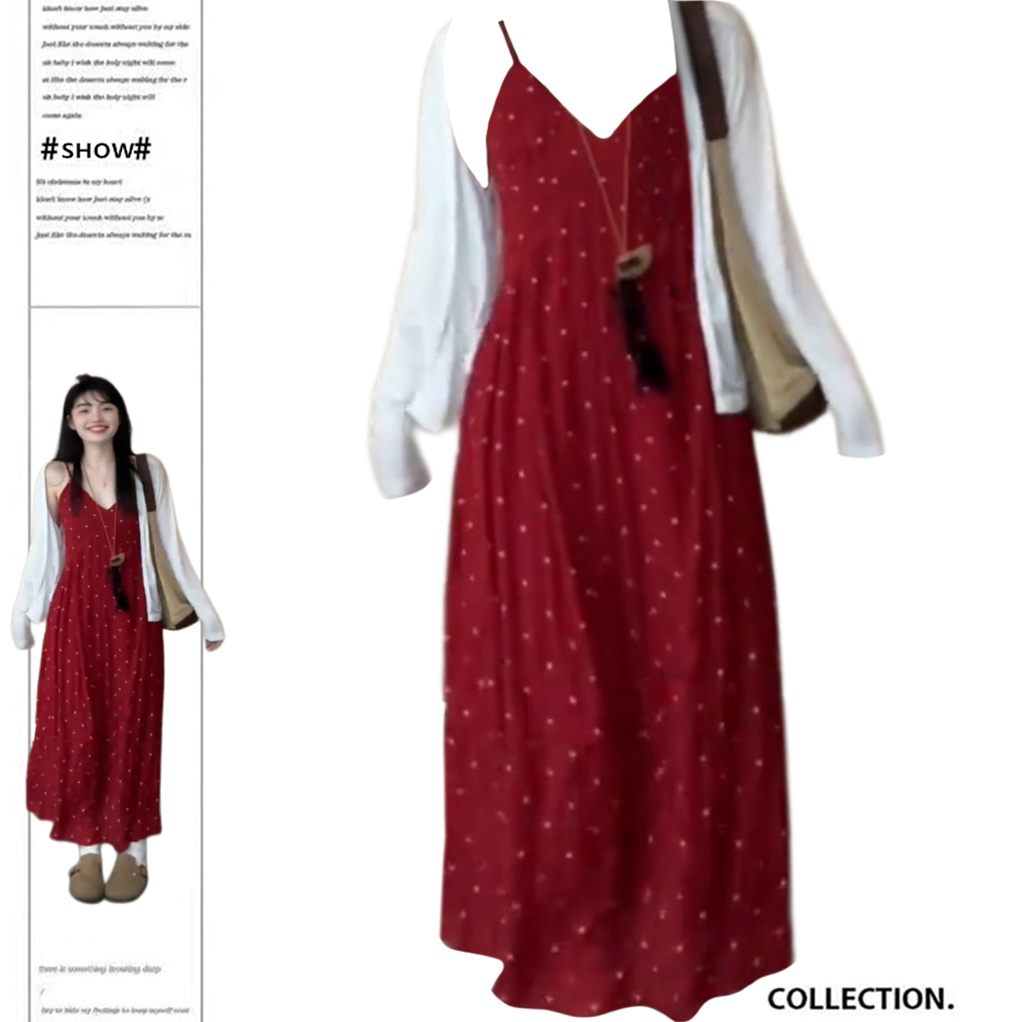 大码胖MM法式复古V领波点吊带连衣裙夏季新款气质减龄度假风长裙,女装/女士精品,连衣裙,淘宝优惠券,粉丝福利购,淘宝优惠卷