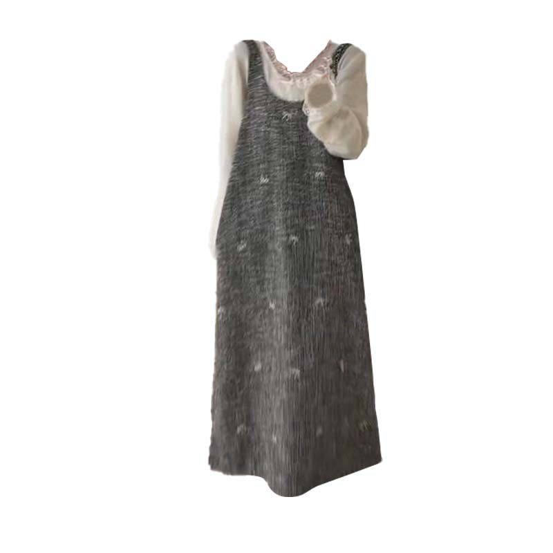 大码胖MM法式小香风灰色蝴蝶结针织连衣裙女衬衣宽松长裙子两件套,女装/女士精品,时尚套装,淘宝优惠券,粉丝福利购,淘宝优惠卷