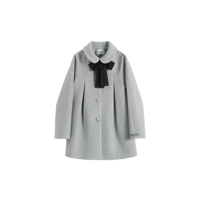 法式气质中长款宽松显瘦毛呢外套