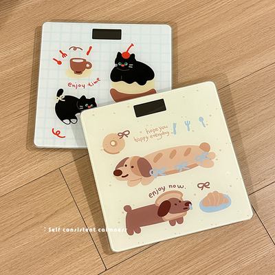 喔吧体重秤家用精准称重人体秤电子秤充电式卡通高颜值2025新款