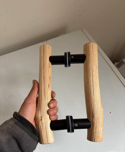 复古实木门把手拉手装饰树枝原木商铺民宿推拉扶手服装店玻璃拉门