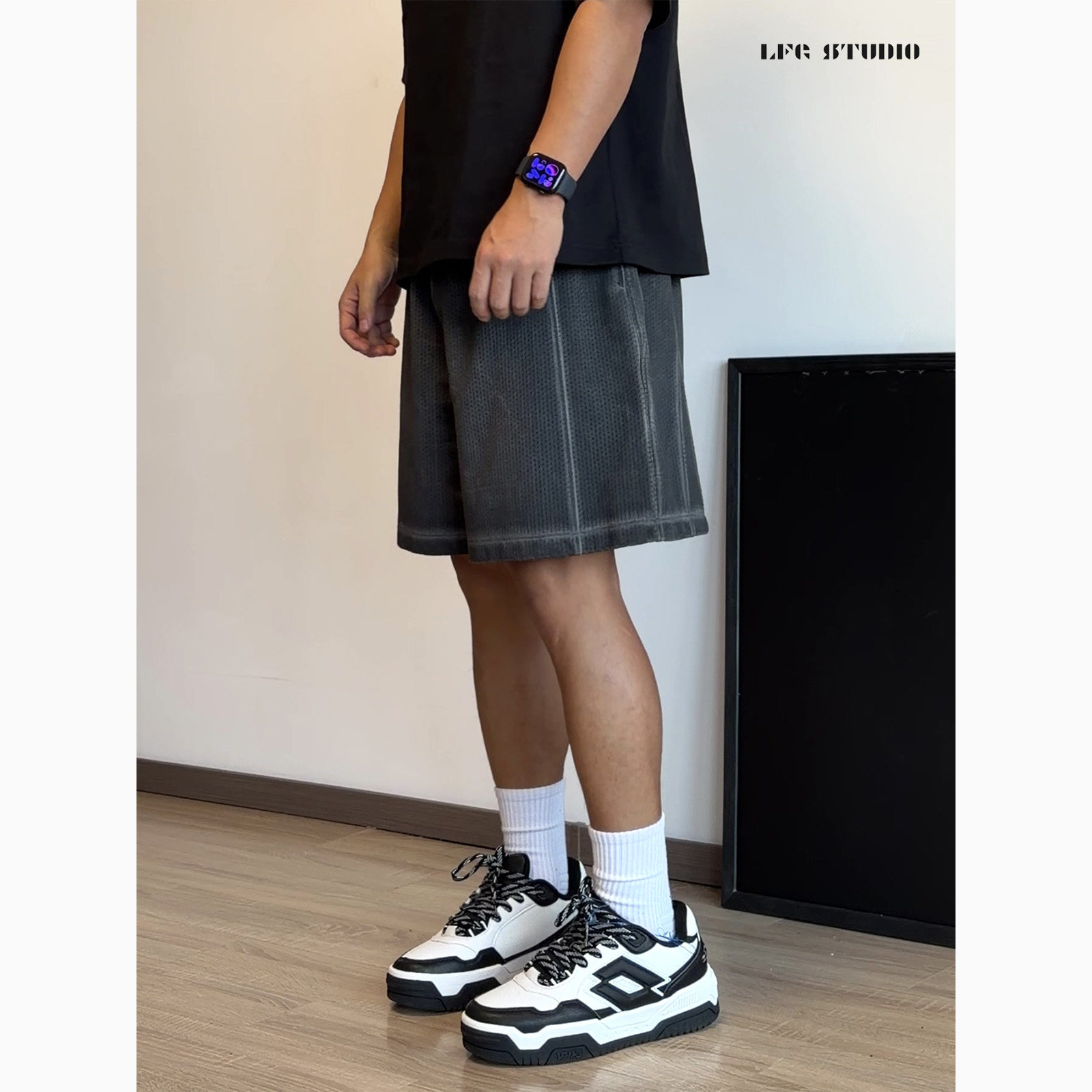 LFG 夏季新复古网眼透气男短裤重磅380g欧美街头潮款,运动服/休闲服装,跑步短裤,淘宝优惠券,粉丝福利购,淘宝优惠卷